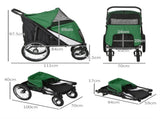 Foldable Pet Stroller with Washable Cushion, Storage Bags, Safety Leash for Medium and Large Dogs T3398P349606