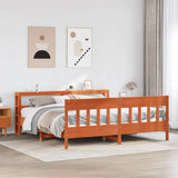 Bed Frame without Mattress Wax Brown 200x200 cm Solid Wood Pine 3306254