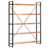 5-Tier Bookcase 140x30x180 cm Solid Acacia Wood 286586