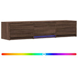 TV Cabinet with LED 140 x 34 x 40 cm Brown Oak Engineered Wood 3418707