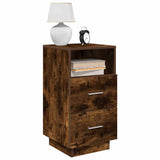 Bedside Cabinet with 2 Drawers Smoked Oak 36x36x68 cm 858586