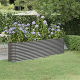 Garden Raised Bed Galvanised Steel 260x40x68 cm Grey 318904