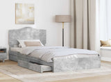 Storage Bed Concrete Grey 90 x 190 cm Engineered Wood 3413551