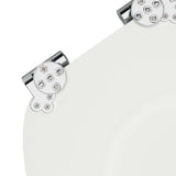 Soft-Close Toilet Seat White 44 x 38 cm MDF board 42027172