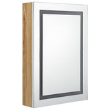LED Bathroom Mirror Cabinet White and Oak 50x13x70 cm 326493