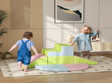 6 Piece Soft Play Equipment for Kids Climb and Crawl, Pink T3398P378904