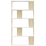 Book Cabinet/Room Divider White and Sonoma Oak 80x24x159 cm Engineered Wood 800104