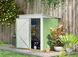Metal Garden Shed, Outdoor Lean-to Shed for Tool Motor Bike, with Adjustable Shelf, Lock, Gloves, T3398P323861