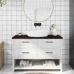Bathroom Countertop Dark Brown 120x50x cm Treated Solid Wood 3156237