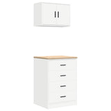 ZNTS Garage Cabinets 2 pcs White Engineered Wood 3328332