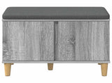Hall Bench with Cushion with Door Grey Sonoma 60 x 38 x 46 cm 891525