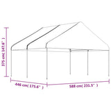 Gazebo with Roof White 4,46x5,88x3,75 m Polyethylene 3155518