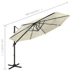 4-Tier Garden Parasol with Aluminium Pole Sand 3x3 m 313828