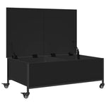 ZNTS Coffee Table with Wheels Black 91x55x34 cm Engineered Wood 842296