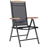 Folding Garden Chairs 2 pcs Aluminium and Textilene Black 41732