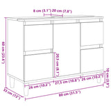 3 Piece Bathroom Furniture Set Sonoma Oak Engineered Wood 3307671