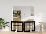 Foldable Dog Gate with Stands 2 pcs Black Oak 200.5 cm 892055