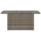 Garden Table with Glass Top Grey 100x55x73 cm Poly Rattan 366121