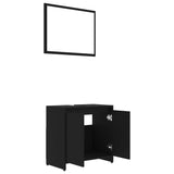 ZNTS 3 Piece Bathroom Furniture Set Black Engineered Wood 3056926