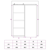 Sliding Door 76 x 205 cm Tempered Glass and Aluminium 42054105