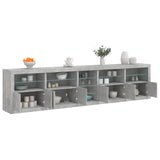 Sideboard with LED Lights Concrete Grey 283x37x67 cm 3209026