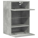 Wall Cabinets with LED Lights for TV 2 pcs Concrete Grey 40x30x60.5 cm 837085