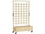 Wooden Trellis Planter, Raised Garden Bed with Wheels, to Climb and Grow Vegetables, Herbs and T3398P313611