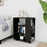 Rolling Cabinet Black 60x35x75 cm Engineered Wood 808450