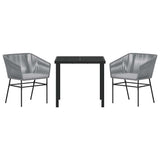 Garden Dining Set 3 pcs Grey Poly rattan 3380932
