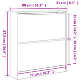 Shoe Cabinet Grey Sonoma 80x21x87.5 cm Engineered Wood 839922