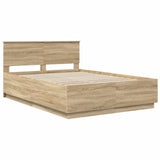 Bed Frame Sonoma Oak 150 x 200 cm Engineered Wood 3408154