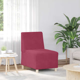 Modular Sofa Unit Armless 2 pcs Wine Red 55 x 74 x 82 cm Velvet 3399764