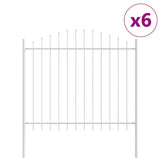 Garden Fence 6 pcs White 170 x 165 cm Powder-Coated Steel 3360162