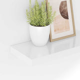 Floating Wall Shelves 4 pcs High Gloss White 40x23.5x3.8 cm MDF 323744