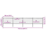 Garden Fence with Spear Top Steel 714.5x120 cm Black 277623