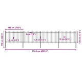 Garden Fence Steel Sturdy Rectangular Modern 277623