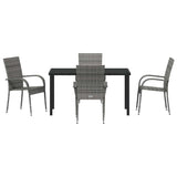 Garden Dining Set 5 pcs Grey Powder-Coated Steel 3379410
