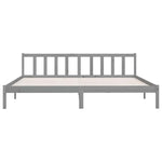810104 Bed Frame without Mattress Grey Solid Wood 200x200 cm