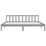 810104 Bed Frame without Mattress Grey Solid Wood 200x200 cm
