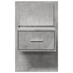 ZNTS Wall-mounted Bedside Cabinet with LED Lights Concrete Grey 848163