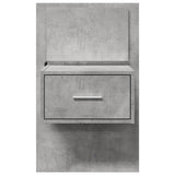 ZNTS Wall-mounted Bedside Cabinet with LED Lights Concrete Grey 848163