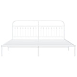Metal Bed Frame without Mattress with Headboard White 193x203cm 376655