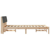 Bed frame Brown and dark grey 120 x 200 cm Solid pine wood 878680