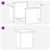 Garden Planter with LED 2 pcs White 30 x 30 x 30 cm Steel 8008059