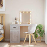 Dressing Table with LED Lights Grey Sonoma 90x42x132.5 cm 834976
