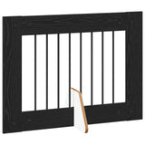 Dog Gate with Stands 6 pcs Black Oak 80 x 60 cm Engineered Wood 892139