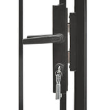 ZNTS Garden Gate Steel 1x1.75 m Black 143059