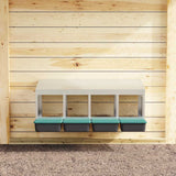 Chicken Nesting Box 4 Compartments Wall-Mounted Galvanised Steel 4104893