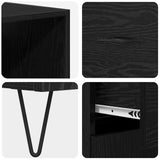 Highboard with Drawer 2 pcs Black Oak Engineered Wood 3416172