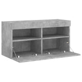 TV Wall Cabinet with LED Lights Concrete Grey 80x30x40 cm 837203